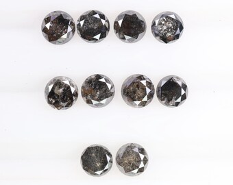4.57 Ct, 4.8 X 2.9 MM, Round Shape Brilliant Cut Black Color Natural Loose Beautiful Diamond For Rings, Anniversary Gift For Wife, R3858