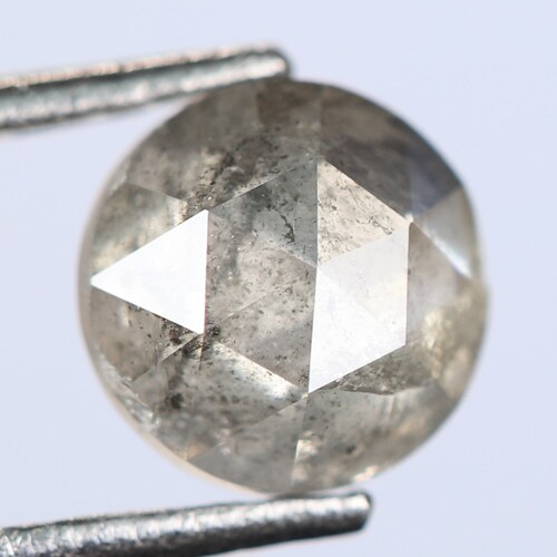 0.67 Ct, 5.1 X 2.9 MM, Round Shape Rose Cut Grey Black shops Color Natural Loose Beautiful Diamond, Sparkling Diamond, Fancy Rustic Diamond, R1652