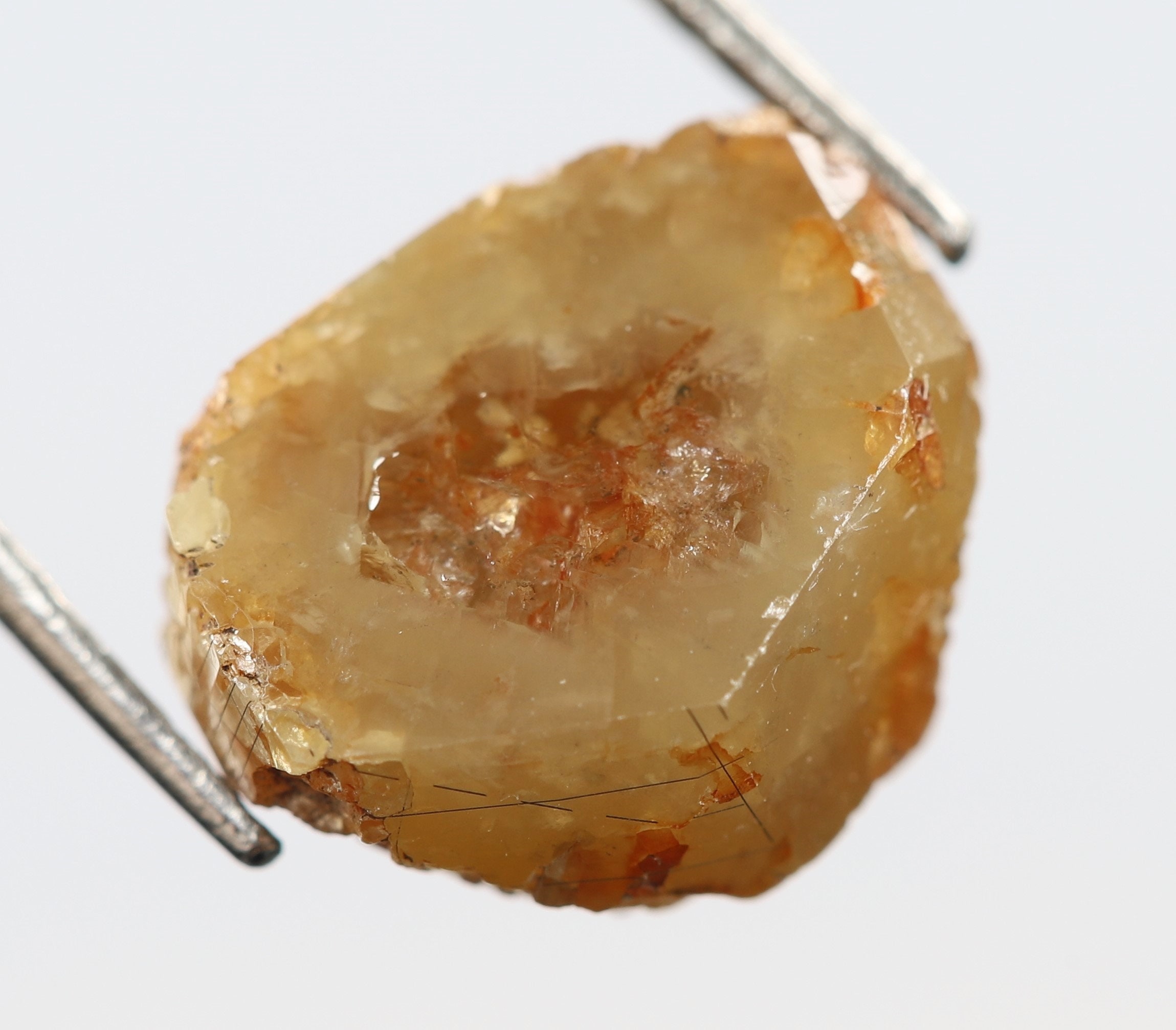 5.17 Ct, 10.2 X 8.4 X 6.9 MM, Greenish Orange Color Raw