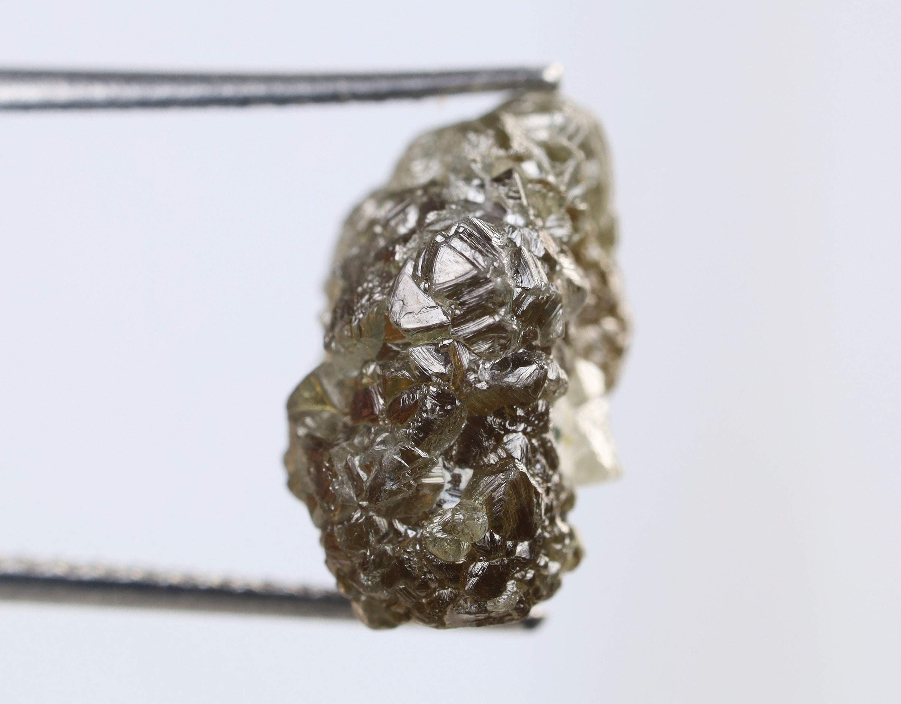 5.11 Ct, 11.5 X 9.8 X 6.8 MM, Green Brown Color Raw Uncut Diamond