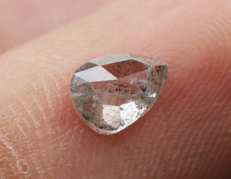 R167 0.53 Ct Fancy Rustic Diamond 6.0 X 4.4 X 2.3 MM Use For Making Jewelry Pear Shape Greenish Color Natural Loose Beautiful Diamond