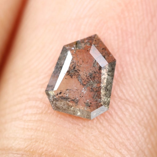 0.43 Ct, 6.4 X 5.0 X 1.3 MM, Geometric Shape Salt And Pepper Natural Loose Beautiful Diamond, Fancy Rustic Diamond, shops Huge Collection, R1773