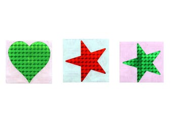 Sandylion Prismatic Stickers • 1980s • Heart & Star 3" Mods (You Pick)
