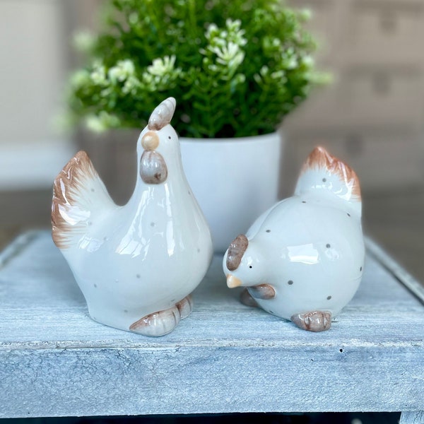 Ceramic Dotty Chicken Ornaments