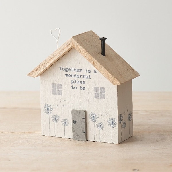 Wooden House Ornament 'Together Is a Wonderful Place To Be'