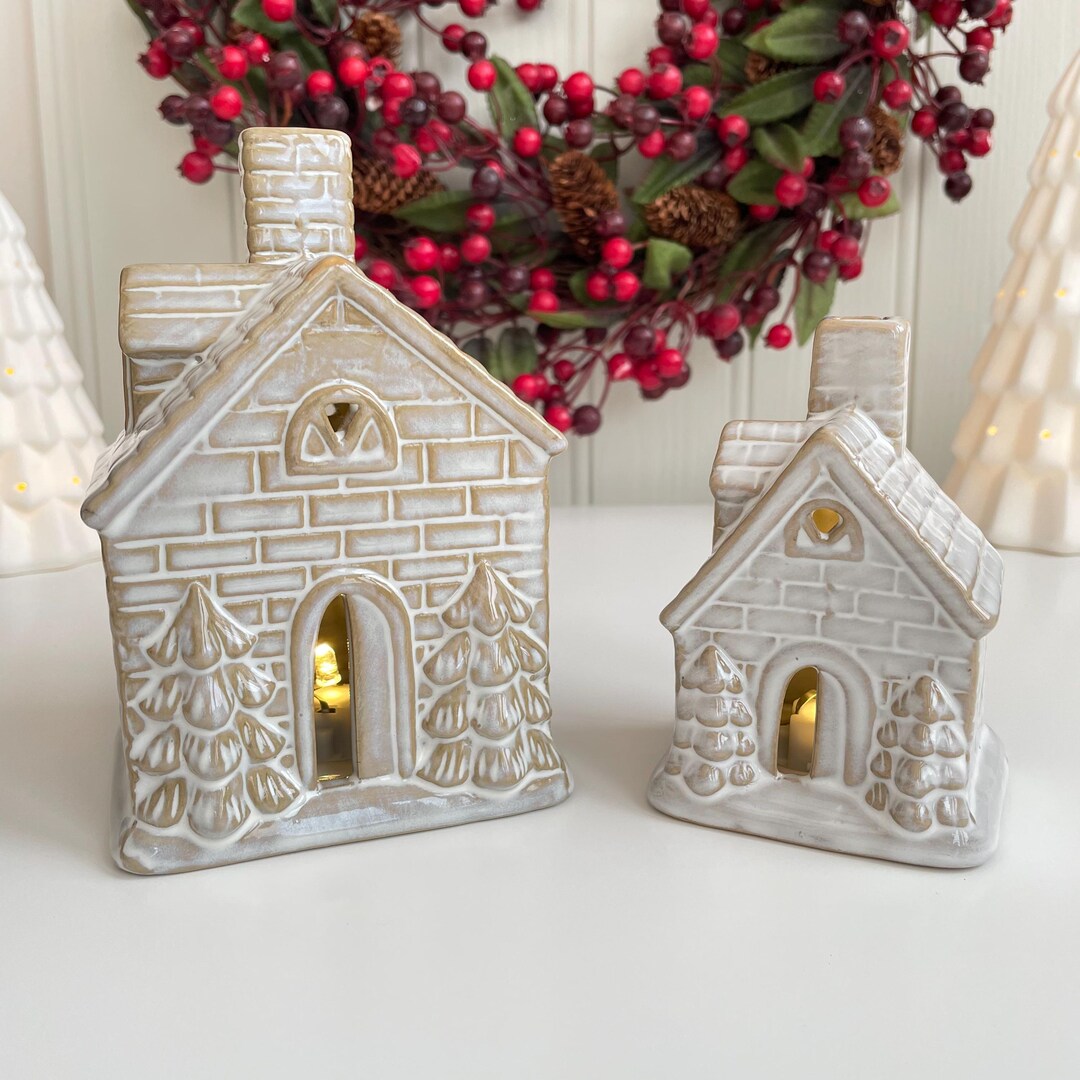 Ceramic Glazed LED Christmas House Decoration Etsy UK