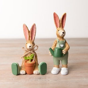 Gardening Bunny Rabbit Ornaments