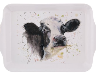 **FREE UK P&P** Highland Cow Melamine Small Serving Tray 21cm x 14cm