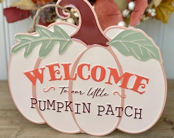 Metal Hanging Welcome Pumpkin Patch Sign