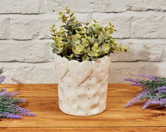 Spotty Heart Ceramic Plant Pot