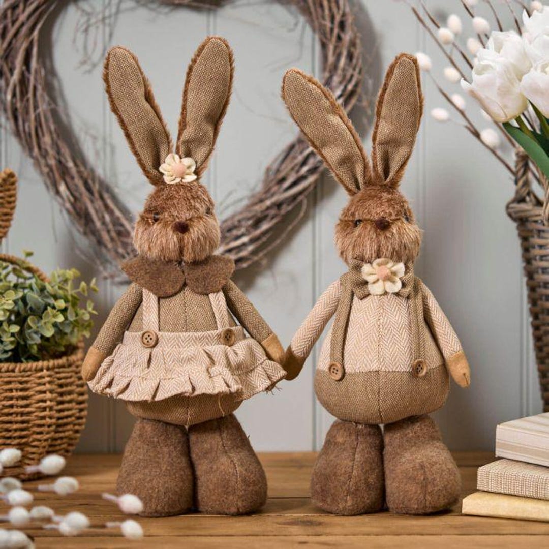 Floral Fabric Bunny on Stand main image 1