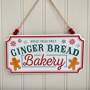 Gingerbread Bakery Hanging Christmas Sign
