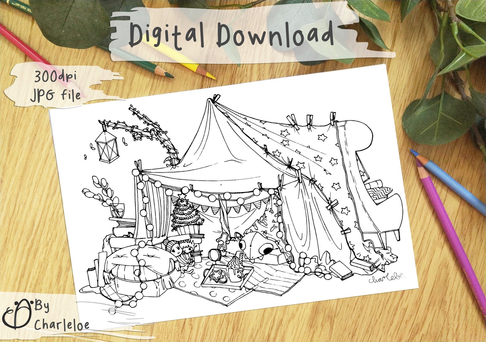 COLOURING PAGE Swens Blanket Fort Etsy