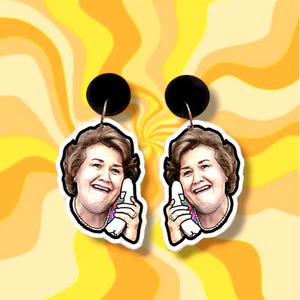 Earrings Hyacinth Earrings – British Comedy Jewelry, 90s Sitcom Gift, Posh Vintage Statement Accessory