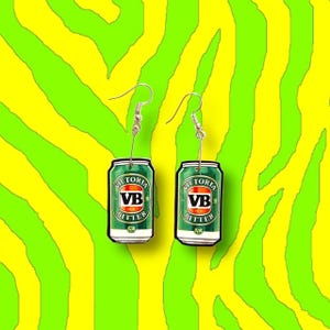 ZB Beer Ohrringe - Victoria Bitter Can Schmuck, Aussie Pub Ohrhänger, lustiges Geschenk für Bier-Liebhaber & Australien-Fans