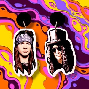 gunners Earrings – 80s Rock Icons Jewelry, Rebel Style Gift, Glam Metal Statement Accessory