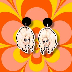 Trixie Earrings – Drag Queen Jewelry, Blonde Legend Accessories, Handmade Pop Culture Gift