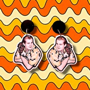 Toadie Rebecchi Earrings – Neighbours TV Show Jewelry, Aussie Soap Icon Dangles, Funny Gift for Australian Pop Culture Fans