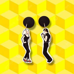 Orecchini Lovers, gioielli ispirati al cinema, regalo della cultura pop degli anni &#39;50, accessorio retrò per fan della musica e amanti del vintage