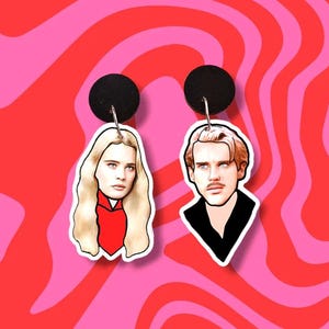 Wesley & Buttercup earrings – Fantasy Movie Jewelry, 80s movie, Fairytale Romance Accessory, Handmade Fan Collectible