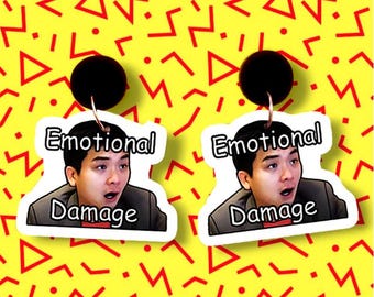 Emotional Damage Meme Earrings – Pop Culture Dangle Jewelry