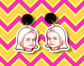 Meme Girl Earrings – Viral PVC Dangle Earrings, Pop Culture Gift