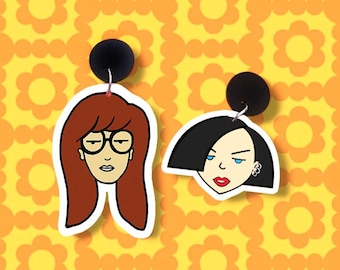 Daria & Jane Earrings – 90s Cartoon Besties, Handmade Jewelry