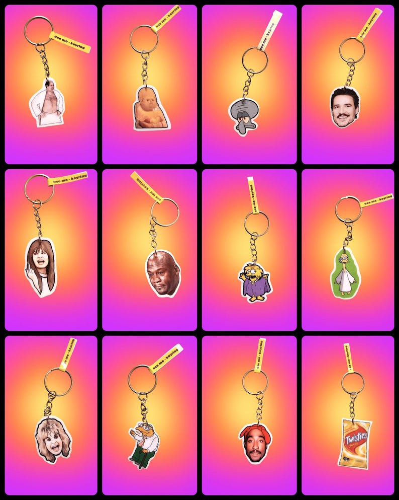 Pop Culture Keyrings • Resin Acrylic Fan Gifts • TV & Movie Inspired ...