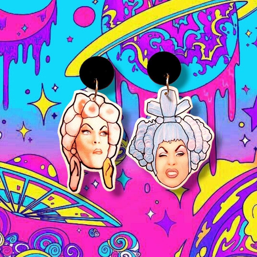 Priscilla Drag Queen Dangle Earrings • 90s Movie Glam Jewelry - Etsy