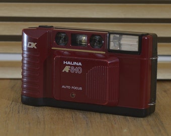 Steam Engine Red Halina AF 810 DX 35mm point and shoot compact camera. This is great for getting into vintage photography. It’s pocket sized