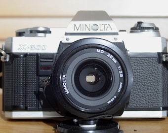 Vintage Minolta X-300 35mm Film Camera with 28mm Lens