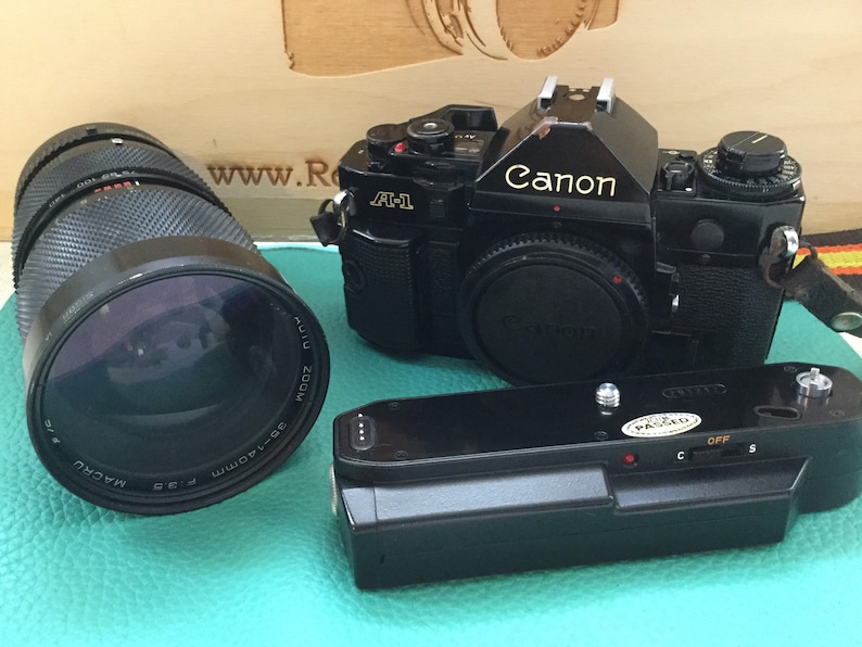 Canon A1 & 35140mm Lens With Motordrive. Truly Beautiful Etsy