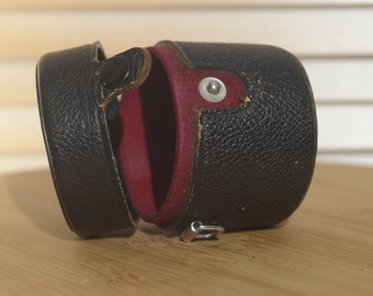 Estojo vintage em couro rígido para lentes - Protetor de lente de 50 mm