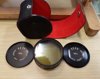 Vintage 55mm Lens Filter Kit, UV, Polarizing, Black Case