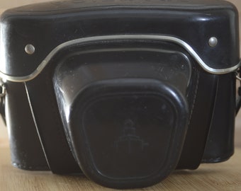 Vintage Black Leather Camera Case, Fits Praktica MTL3, Nova