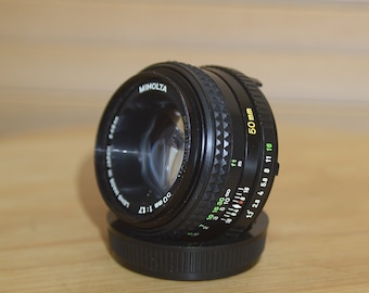 Vintage Minolta MD 50mm f1.7 Lens, Rokkor Optics
