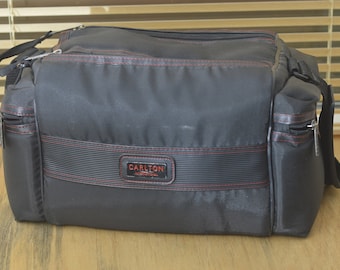 Vintage Carlton International large black with red binding padded camera bag. Perfect for photo shoots. Large space for all your needs