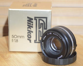 Boxed Vintage Nikon Nikkor 50mm f1.8 Lens