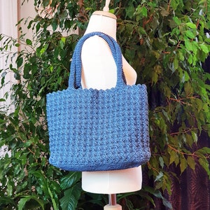 elegante borsa alla moda, elegante borsa casual, rafia di cellulosa naturale in stile vintage, filato di carta, fatto a mano, borsa all'uncinetto