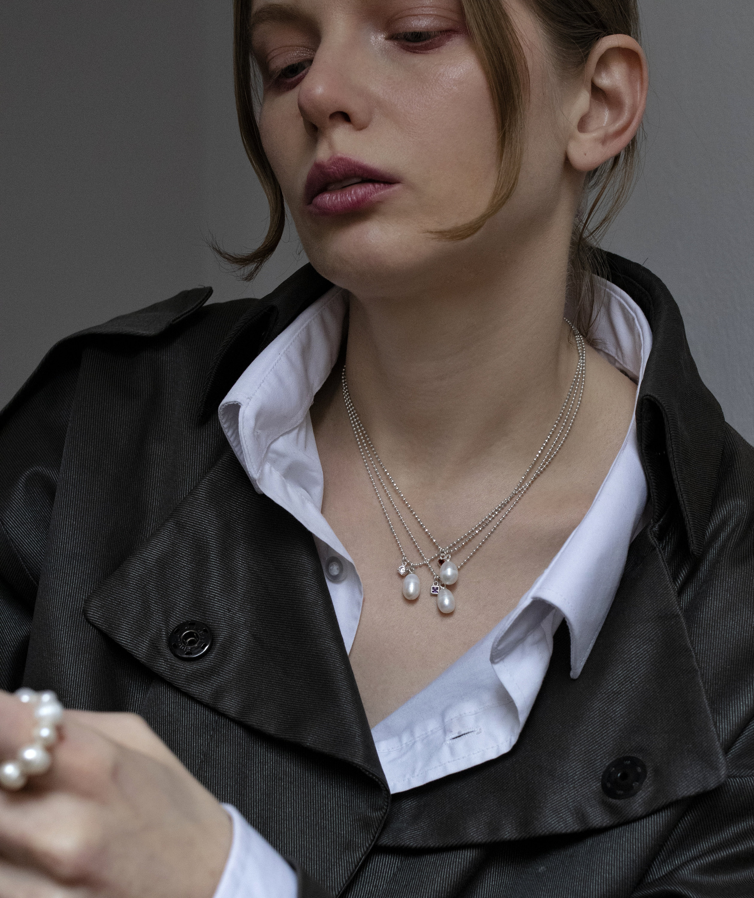 Freshwater Pearl Drop Necklace With Clear CZ Pendant, Sterling Silver — free download