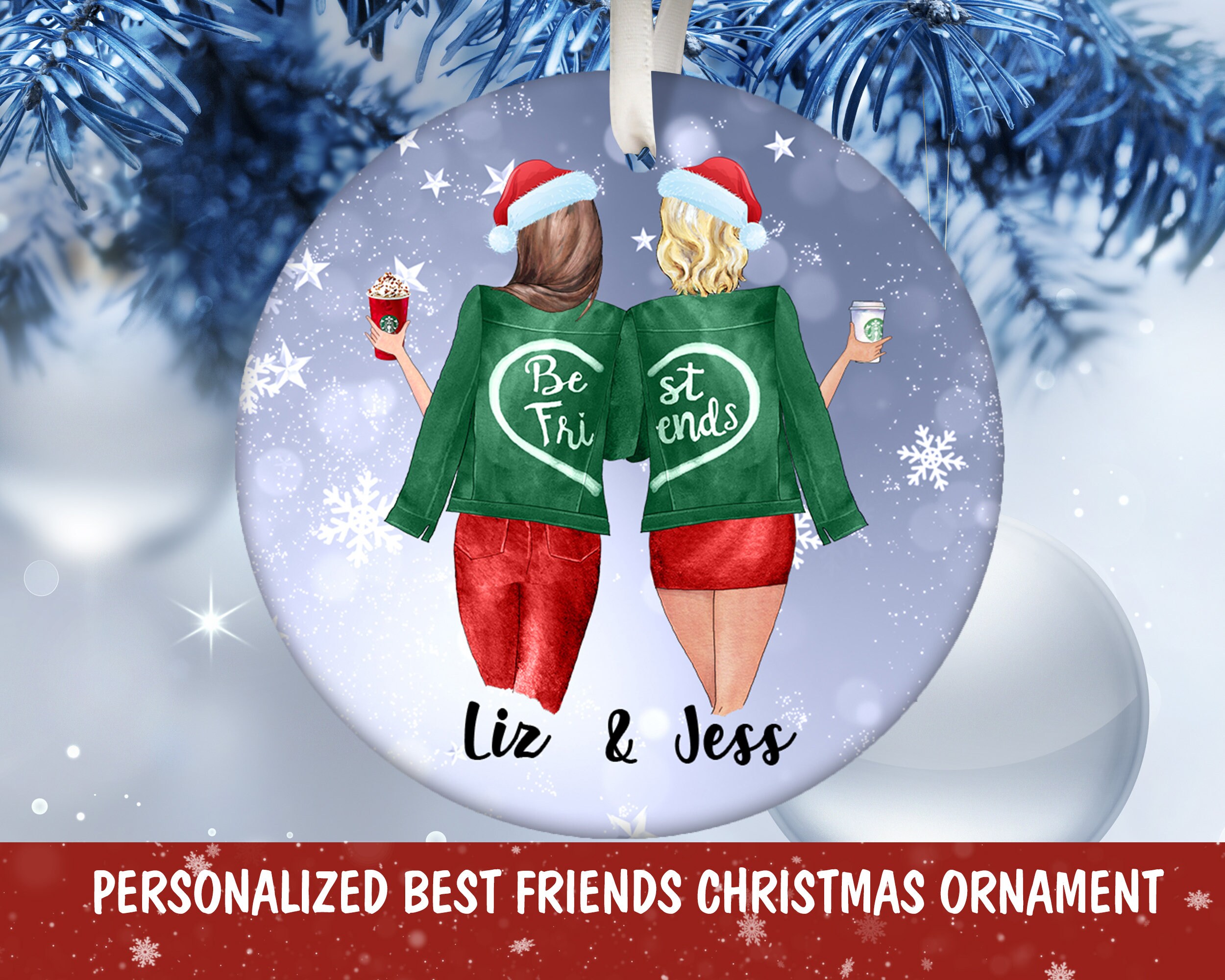 Personalized Best Friends Ornament Christmas Ornaments Best Etsy
