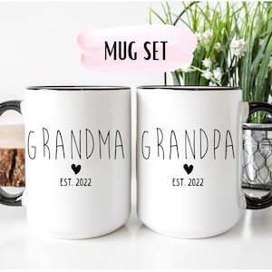 Grandpa Grandma Mugs - Grandma Grandpa Mug Set, New Grandpa Gift, New Grandma Gift, Grandparents Mug Set, New Grandparents Gifts New Baby