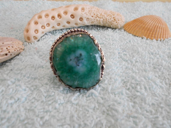 ENCHANTING Handcrafted Gemstone Ring-MARKED-Green… - image 1