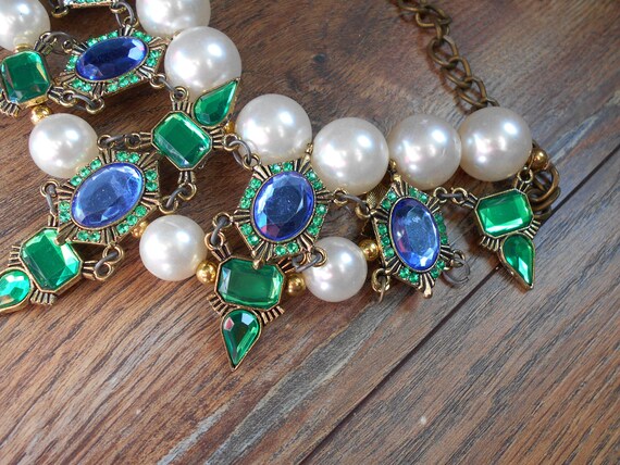 BEAUTIFUL Statement Style Necklace--Rhinestone-Fa… - image 3