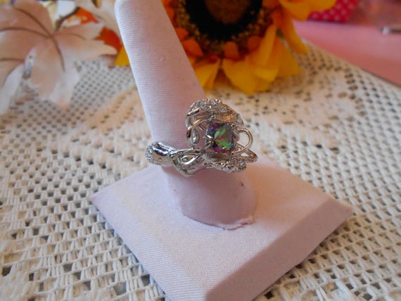 Beautiful Ring-Bling-Classy-Statement-Mystic Fire… - image 2
