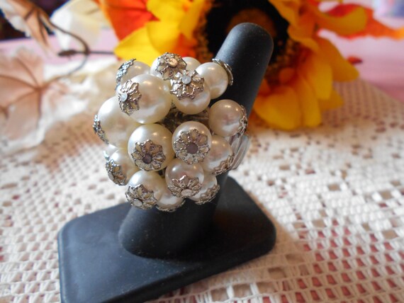 Beautiful Ring-Bling-Classy-Statement-Big Faux Pe… - image 3