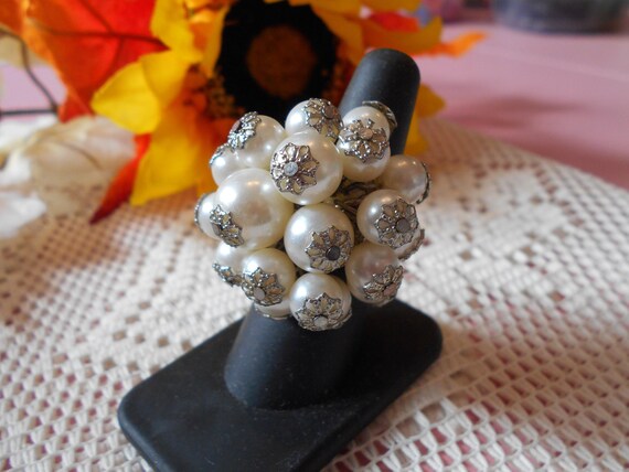 Beautiful Ring-Bling-Classy-Statement-Big Faux Pe… - image 4