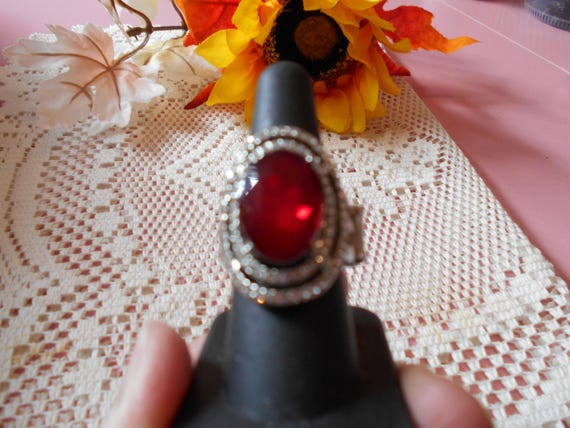 Beautiful Ring-Bling-Classy-Statement-Rockin Red … - image 4