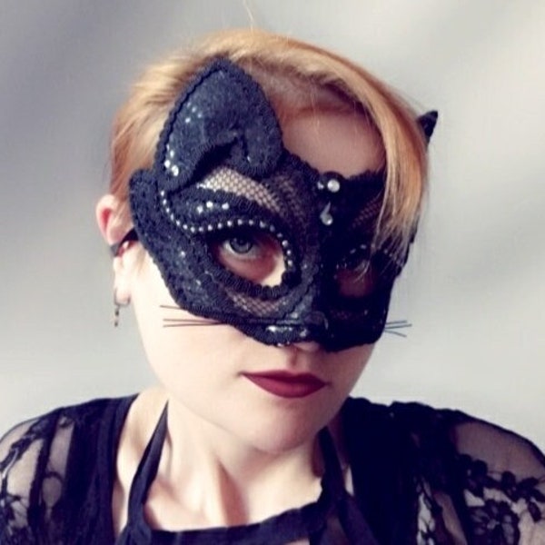 CATWOMAN eye Mask with ears - Fancy Dress Costume - Catwoman, Batman movie inspired