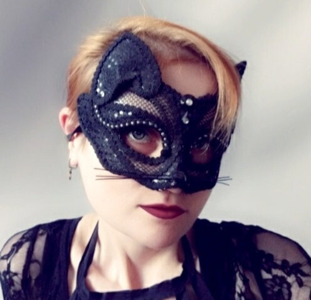 CATWOMAN Eye Mask With Ears Fancy Dress Costume Catwoman Etsy
